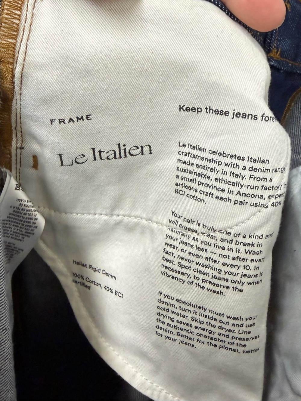 FRAME Le Italien Barrel Jeans Rinse Dark Wash Cotton Denim Size 26 - Picture 8 of 12